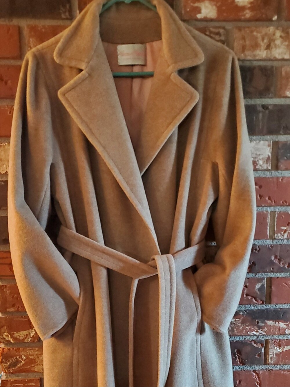 Green & Makofsky 100% Cashmere Wrap Coat With Original Belt Vintage